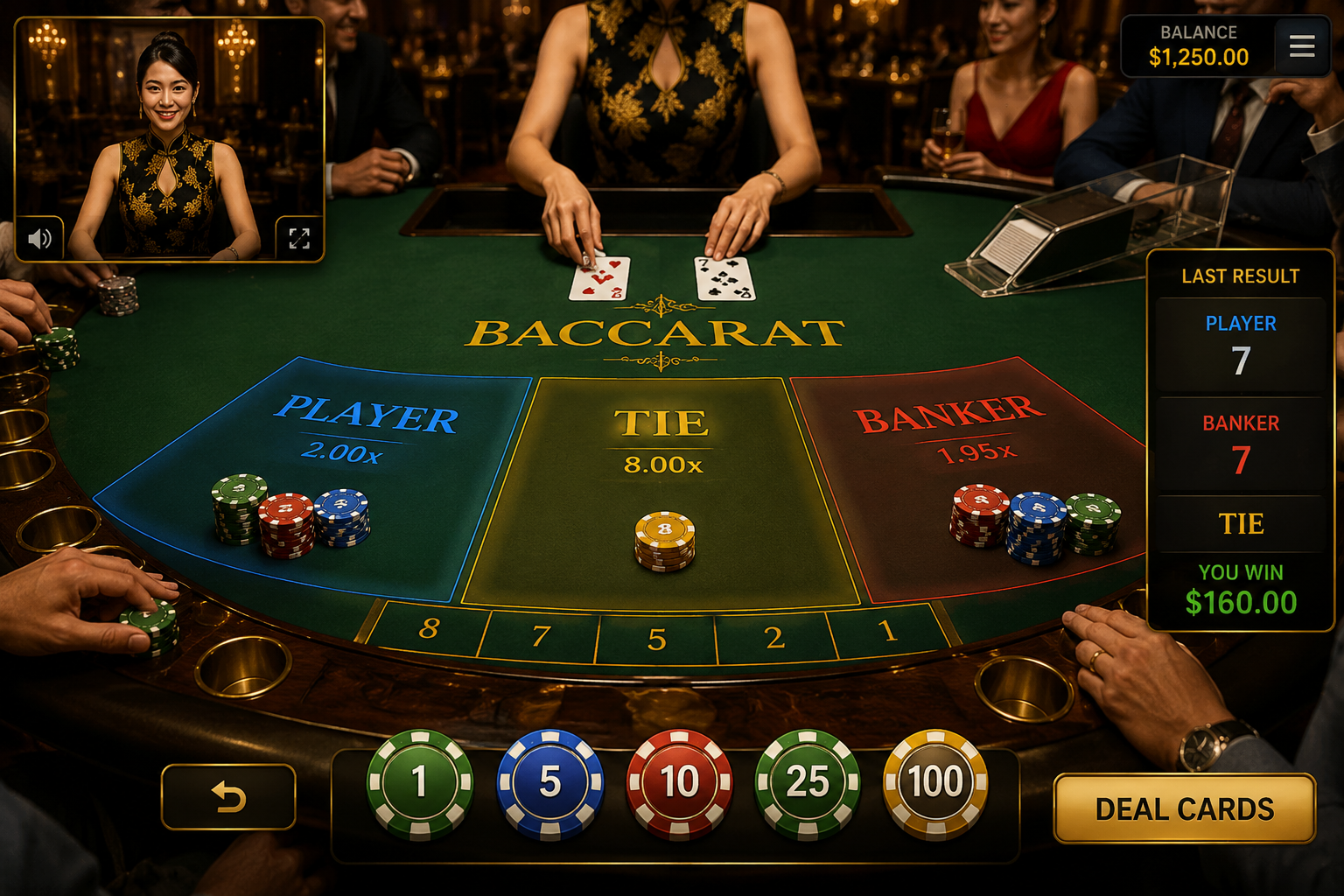Baccarat table